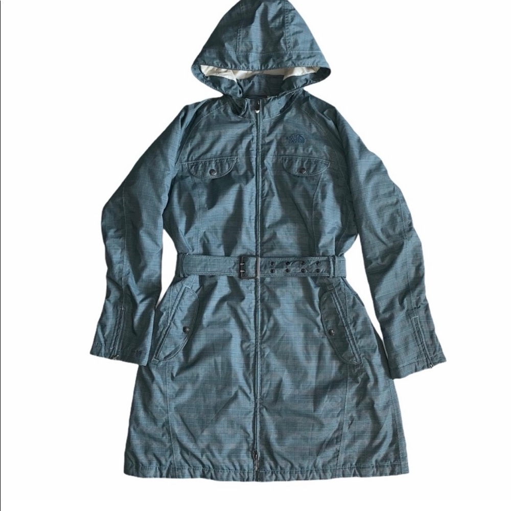 THE NORTH FACE Plaid 3/4 Length Belted Jac…